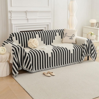 RWEUOQ Sofabezug Sofabezug Sofa überwurfdecke Waschbar Anti-rutsch Schmutzabweisend, Kissen couchdecke überwurf Nahtlos mit Quasten