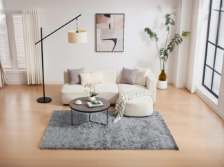 Vente-unique - Hochflorteppich ultraweich - 200 x 290 cm - Grau - DOLCE