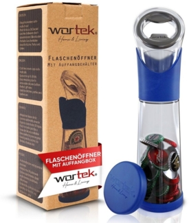 wortek Flaschenöffner Getränkeöffner mit Auffangbehälter Bieröffner (Set, 2-tlg), Geschenk für Männer und Bierliebhaber Biergeschenk