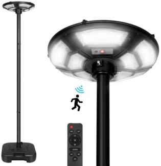 Jibenhome Außen-Stehlampe LED Solarleuchte 3200LM Solar Straßenlaterne für Außen,Garten,Terrasse, 4 Modi,750LEDs,Beleuchtung 15-18 Stunden,für Hof, Garten, Campingplatz