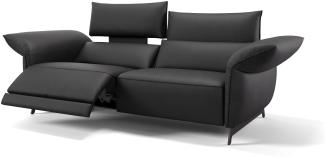 Sofanella Leder 3-Sitzer Einzelsofa CUNEO Ledersofa in Schwarz S: 244 Breite x 101 Tiefe