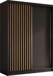 AX LIVING Cabinio Schrank 160 cm Schwebetürenschrank Schwarz/Artisan