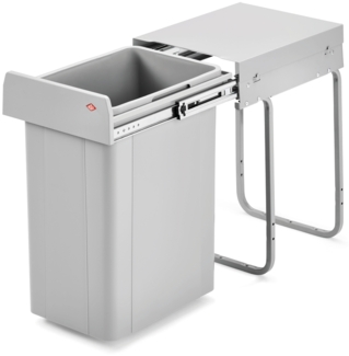 Wesco 757211-85 Abfallsorter 26 Liter BIO SINGLE 30 DT ab 30 cm Schrankbreite, alu grau