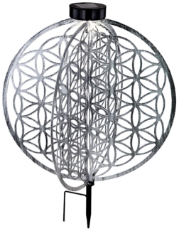 LED Solarleuchte, Erdspieß, silber, H 51 cm