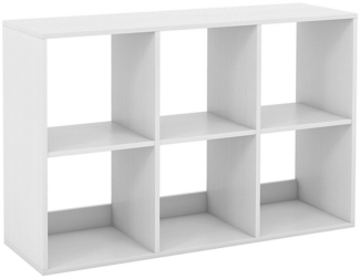 COSTWAY Bücherregal, Standregal 6 Fächer, bis 70kg, 103,5x33x70cm