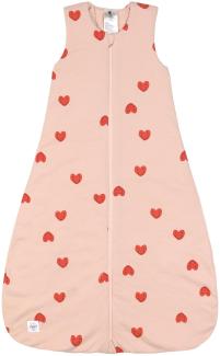 LÄSSIG Baby Schlafsack ärmellos aus Bio Baumwolle 2,5 TOG/Sleeping Bag Heart peach rose, Größe 86/92