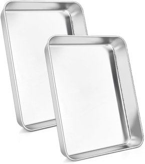 Homikit 2er Set Edelstahl Backblech Auflaufform 23,8x18x5cm spülmaschinenfest