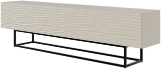 Selsey 'Wavio' TV-Lowboard, greige mit schwarzem Metallgestell, ca. 46 x 175 x 31 cm