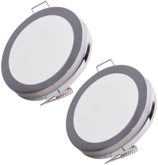 2er Set LED Einbaustrahler, rund, chrom, 8,5 cm