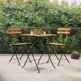 vidaXL 3-tlg. Bistro-Set Klappbar Massivholz Teak und Stahl 319977