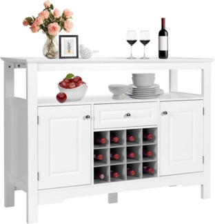 KOMFOTTEU Sideboard Küchenschrank mit Weinregal, 117 × 40,5 × 85,5 cm