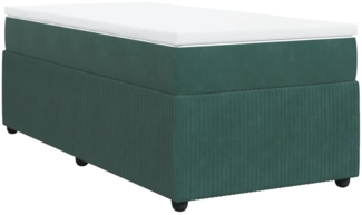 vidaXL Boxspringbett mit Matratze Dunkelgrün 100x200 cm Samt 3285623