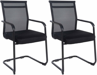 CLP 2er Set Besucherstühle Denny Mesh freischwingend,schwarz