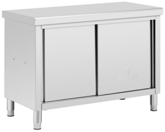 Royal Catering Arbeitstisch Edelstahl-Arbeitsschrank mit Durchreiche 120 x 60 cm 500 kg