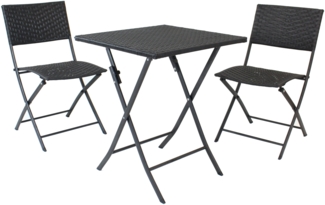 3tlg. Bistro Set Gartenmöbel Balkonmöbel Klapptisch Klappstuhl Tisch Stuhl