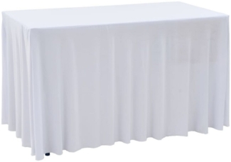 vidaXL 2 Stück Stretch-Tischdecken mit Rand Weiß 120 x 60,5 x 74 cm 133584