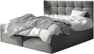 Boxspringbett Gazel, Grau, 140 x 200 cm