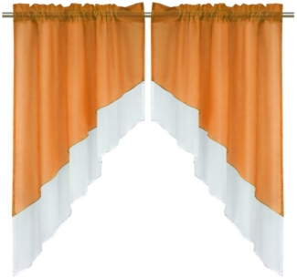 Delien Scheibengardine Beyza (2 St), Stangendurchzug, transparent, Zweifarbig