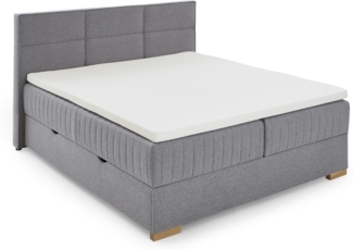 Tambo Boxspringbett grau Stoffbezug Nordic 211cm x 195cm x 116cm