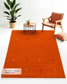 carpetfine Wollteppich Gabbeh Uni, auch als Läufer und Rund erhältlich, rechteckig, Höhe: 15 mm, reine Wolle, handgewebt, Gabbeh Loom Tiermotiv, große Farbauswahl