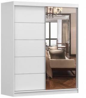 MOEBLO Schiebetürenschrank EVA 05 (Garderobe Schiebtüren Schlafzimmer Wohnzimmerschrank, mit Spiegel, Schwebetürenschrank 2-türig Schrank Kleiderschrank) (B x H x T): 160x195x61 cm