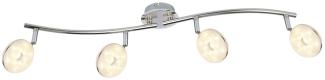 LED Deckenleuchte, Spots verstellbar, Chrom, L 70 cm