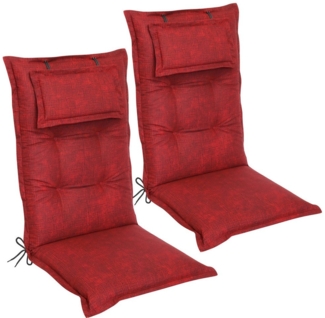 DILUMA Hochlehnerauflage Hochlehner Auflage Florence mit Kopfpolster 120x50x8 cm, (2 St)