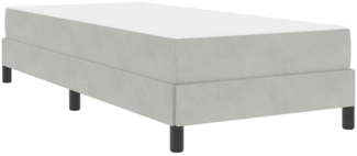 vidaXL Boxspringbett mit Matratze Hellgrau 80x210 cm Stoff 3398719