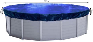 Quick Star Pool-Abdeckplane Poolabdeckung Rund Planenmaß Ø 420cm für Pool 320-366cm Blau