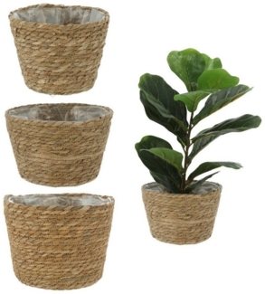 Meinposten Blumentopf Pflanztopf rund Pflanzkorb Korb Übertopf natur braun Pflanzentopf (1 St), in 3 Größen wählbar