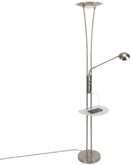 Qazqa Stehlampe Sevilla, LED fest integriert, (nicht austauschbare) LED, Stahl, Modern, Stahl, 1-flammig