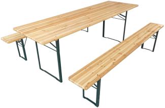 Bierzeltgarnitur 220x70 cm natur, 3 teilig