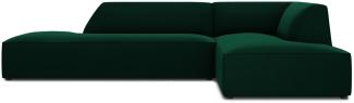 Micadoni 4-Sitzer Samtstoff Modular Ecke rechts Sofa Ruby | Bezug Bottle Green | Beinfarbe Black Plastic