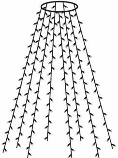 Baumvorhang LED Baumschmuck Weihnachtsdeko Garten Lichterketten Tannenbaum X-Mas