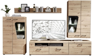 Wohnwand Freising / Funny Plus , Holzwerkstoff , Holzfarben , 320 x 205 x 47 cm