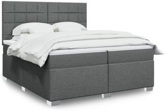 vidaXL Boxspringbett mit Matratze Dunkelgrau 200x200 cm Stoff 3292896