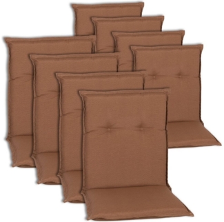 NYVI Sitzauflage Niedriglehner Auflagen 8er Set Piemont 98x46cm mit 8cm Komfortpolster, (8 St), Auflage für Gartenstühle, UV-Fest, mit Befestigungsband, Atmungsaktiv