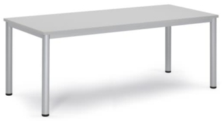 Soennecken Besprechungstisch 180x80x72cm Gestell silber Platte lichtgr