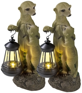 EASYmaxx LED Dekofigur, Solar-Leuchte Erdmännchen 2er Set