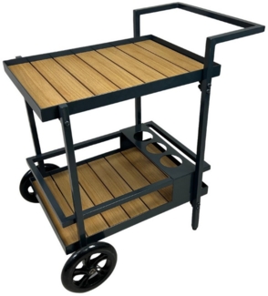 abc HOME Servierwagen Outdoor, zwei Ablageflächen, Flaschenhalterungen