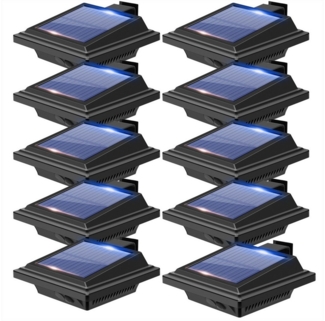 KingLux LED Dachrinnenleuchte 40LEDs Solar dachrinnenleuchten für außen mit Lichtsensor, Lichtsensor, LED fest integriert, Kaltweiss, Warmweiss