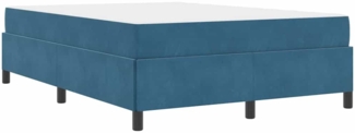 vidaXL Bettgestell mit Matratze Dunkelblau und Weiß 140 x 190 cm Samt 3399064