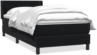 vidaXL Boxspringbett mit Matratze Schwarz 90x220 cm Samt 3318059