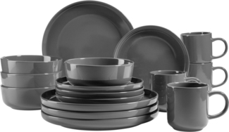 Mäser 931960 Kombiservice Alenia für 4 Personen, Steinzeug, grau (1 Set, 16-teilig)
