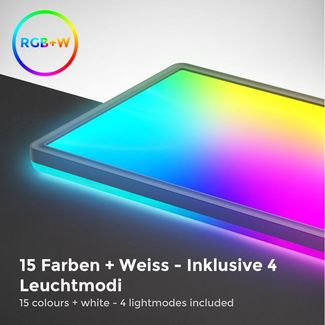 B.K.Licht LED Deckenleuchte Deckenlampe 58x20cm ultra-flach dimmbar 22W schwarz BKL1555, Dimmfunktion, LED fest integriert, 2700K - Extra-Warmweiß, RGBW Panel eckig 42x42cm flach 22W 2700lm 230V Memory Büro - BKL1552