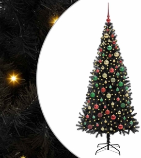 vidaXL Weihnachtsbaum mit 300 LEDs mit Ständer Schwarz 180 cm PVC 3396486