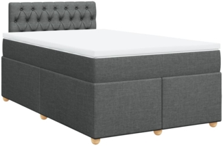 vidaXL Boxspringbett mit Matratze Dunkelgrau 120x190 cm Stoff 3286627