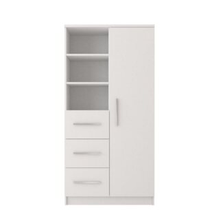 MOEBLO Kleiderschrank Marsala 3SD 05 (mit Schubladen Regal, Vitrine Kleiderschrank 1-türig Schrank Garderobe Schlafzimmer) (B x H x T): 80 x 160 x 40 cm