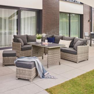 HOME DELUXE Rattan Sitzgruppe inkl. Tisch BAHIA