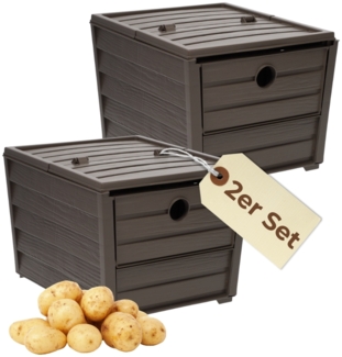 GarPet Kartoffelkiste 2x Kartoffelkiste Kartoffel Obst Gemüse Zwiebel Aufbewahrung Korb